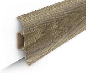 Напольный плинтус Идеал Классик К-П70п (c центральной планкой) 208 Дуб Мокко, 2200мм/70мм/22мм, 1 м.п.